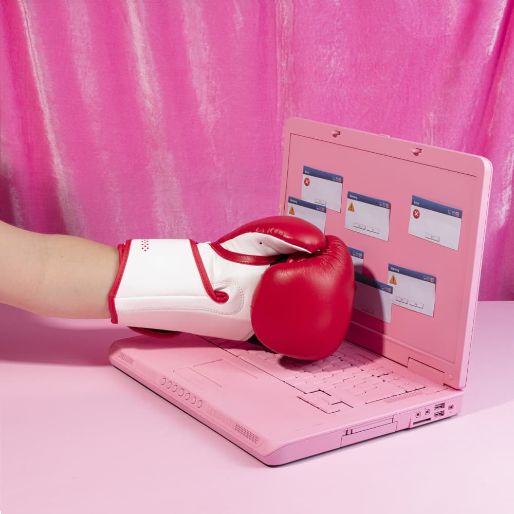 Digital Frustration Punch by Julia Ramiro — canvas wall art