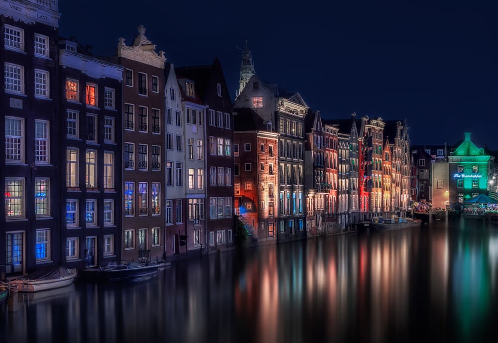 Colorful Amsterdam Night by Fran Osuna — canvas wall art