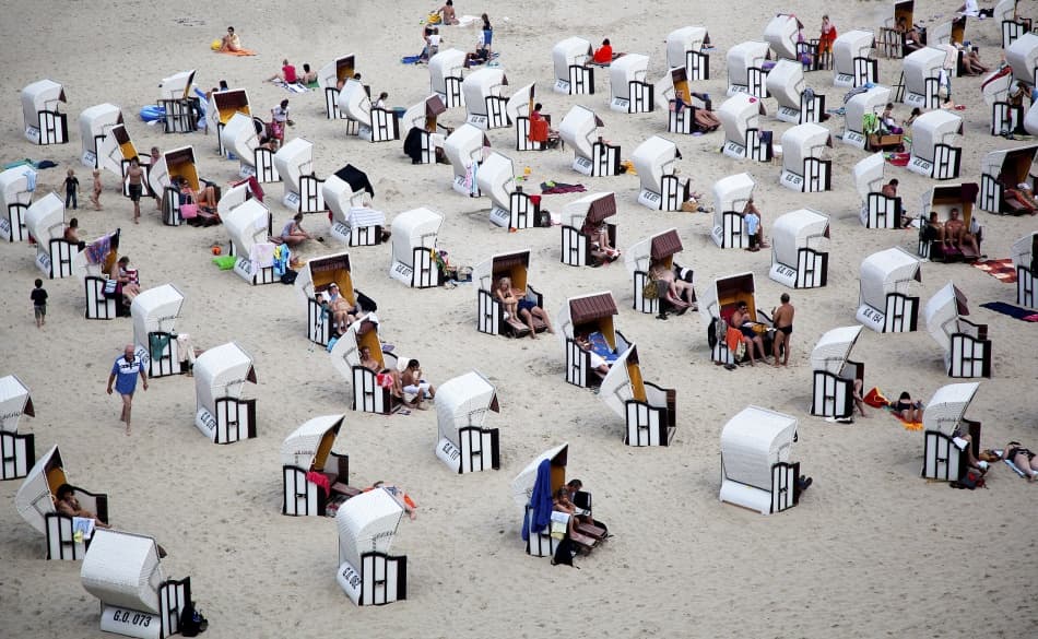 Beach Chairs and Bathers