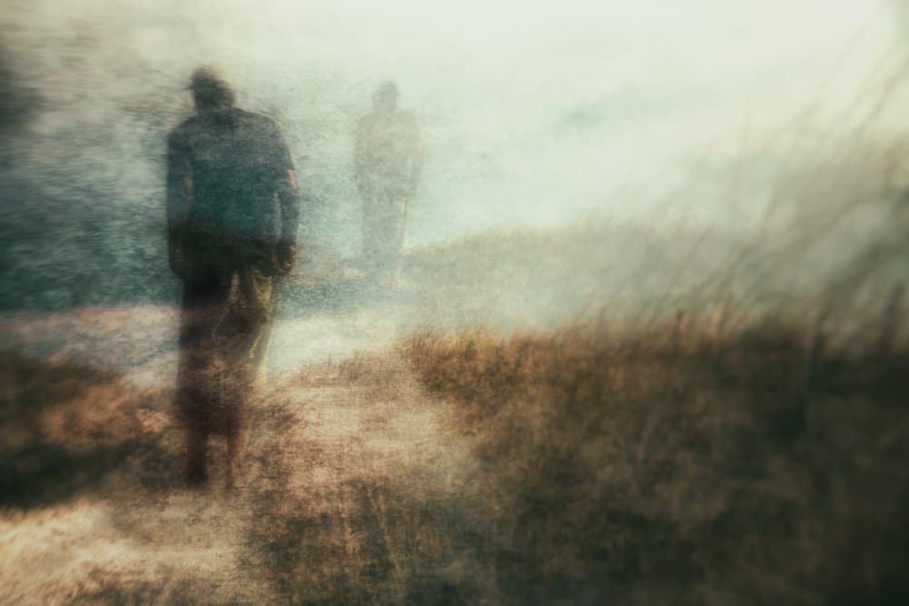 Blurred Figures Walking by Charlaine Gerber — canvas wall art