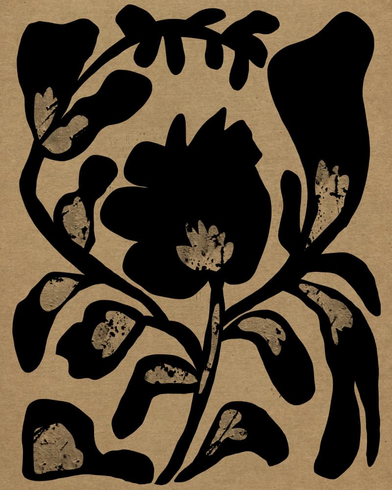 Black Botanical Silhouette by Josie George — canvas wall art