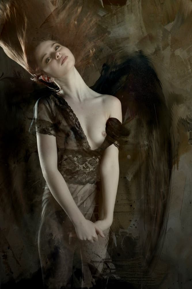 Ethereal Dark Angel by Olga Mest — canvas wall art
