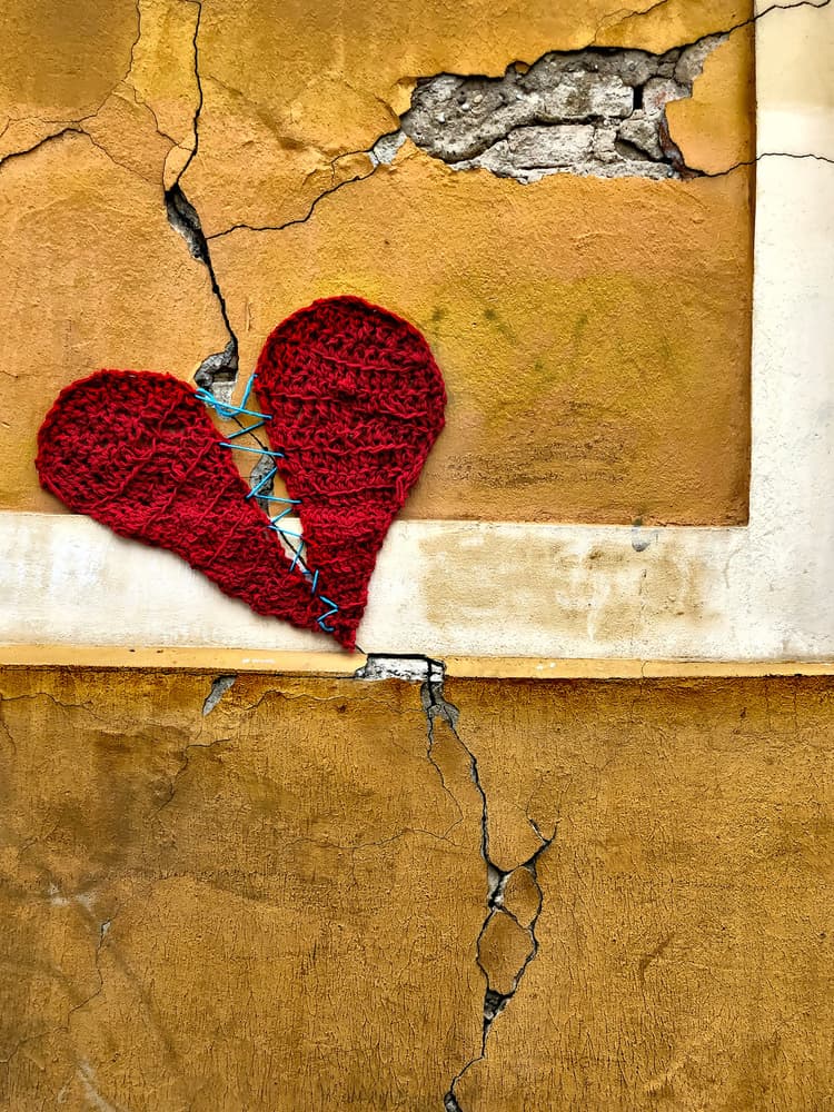 Mended Heart On Wall by Bojan Bencic — canvas wall art