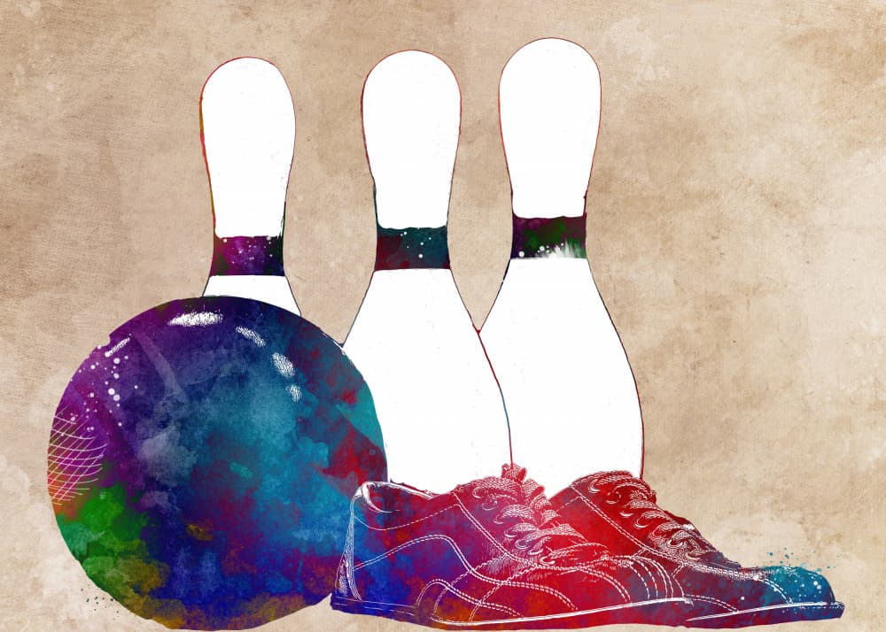 Vibrant Bowling Art by Justyna Jaszke — canvas wall art