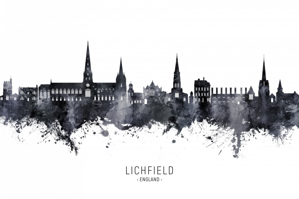Lichfield England Skyline by Michael Tompsett — canvas wall art