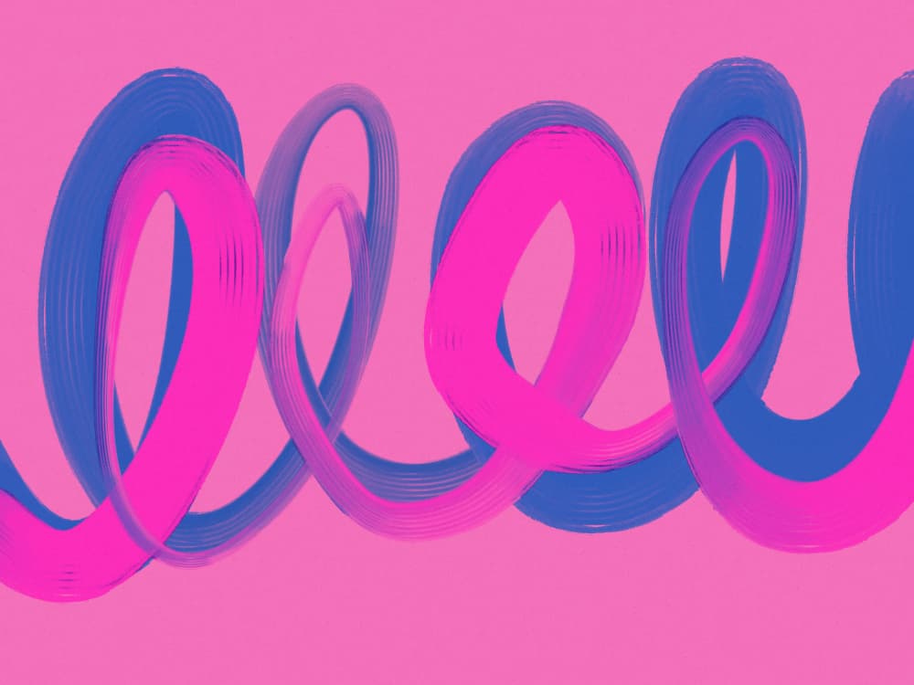 Neon Ribbon Dance by Treechild — canvas wall art