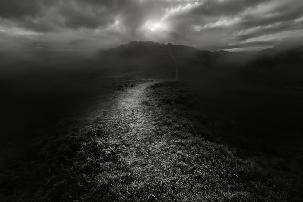 Misty Mountain Path by Filippo Manini — canvas wall art