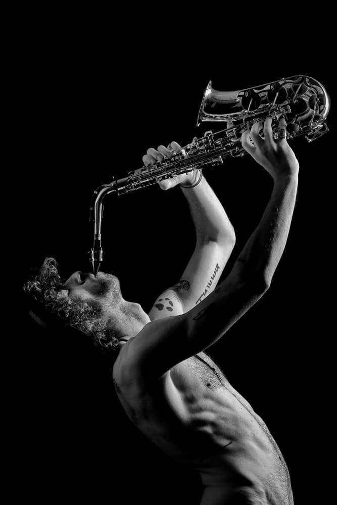 Passionate Saxophone Player by Ashley Sowter — canvas wall art