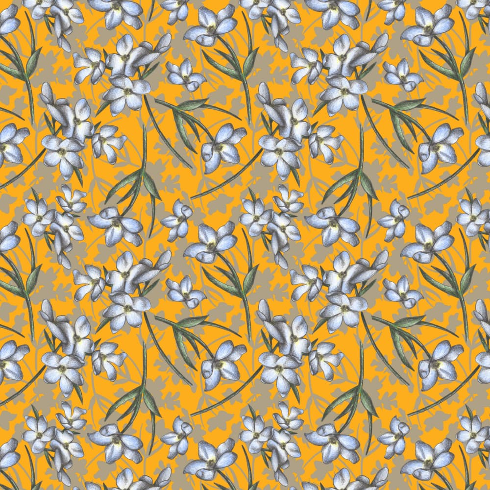 Delicate Blue Floral Pattern by Cecilia Battaini — canvas wall art