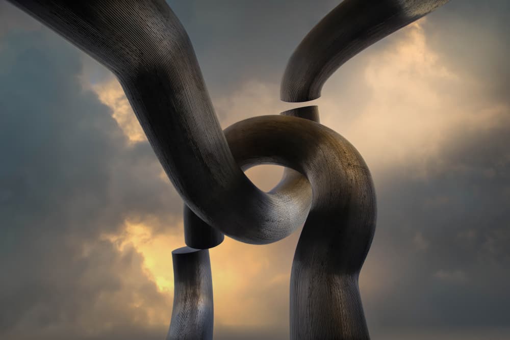 Dynamic Abstract Sculpture by Wim Denijs — canvas wall art