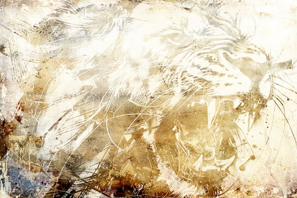 Roaring Grunge Tiger by Rafal Kulik — canvas wall art