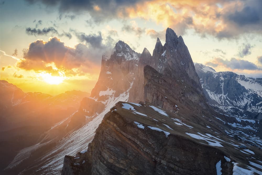 Golden Alpine Sunset by Michael Zheng — canvas wall art
