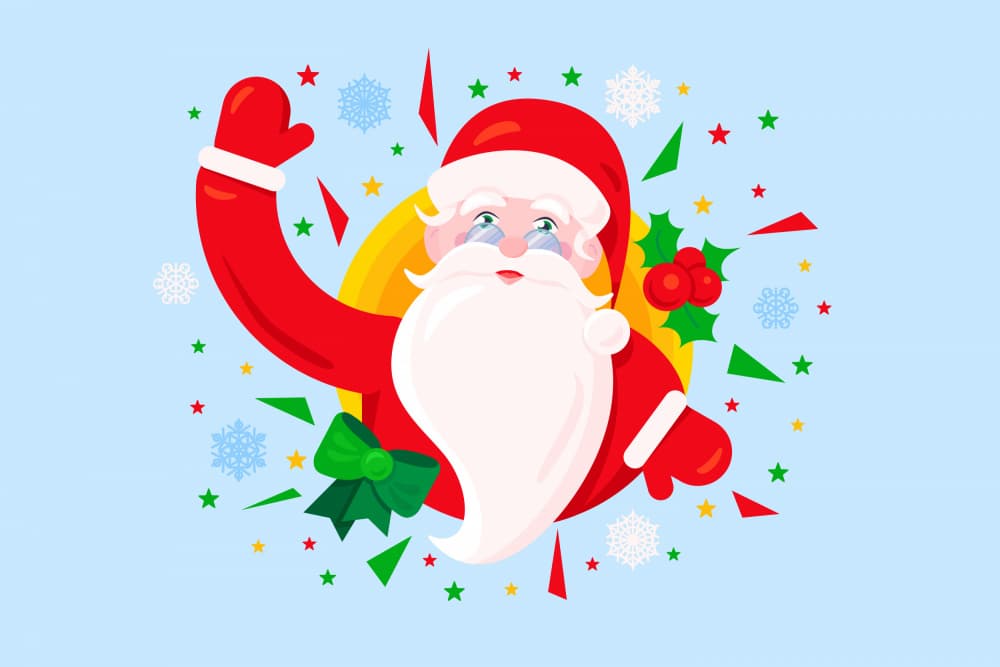 Jolly Christmas Santa by Marika Barsrsind — canvas wall art
