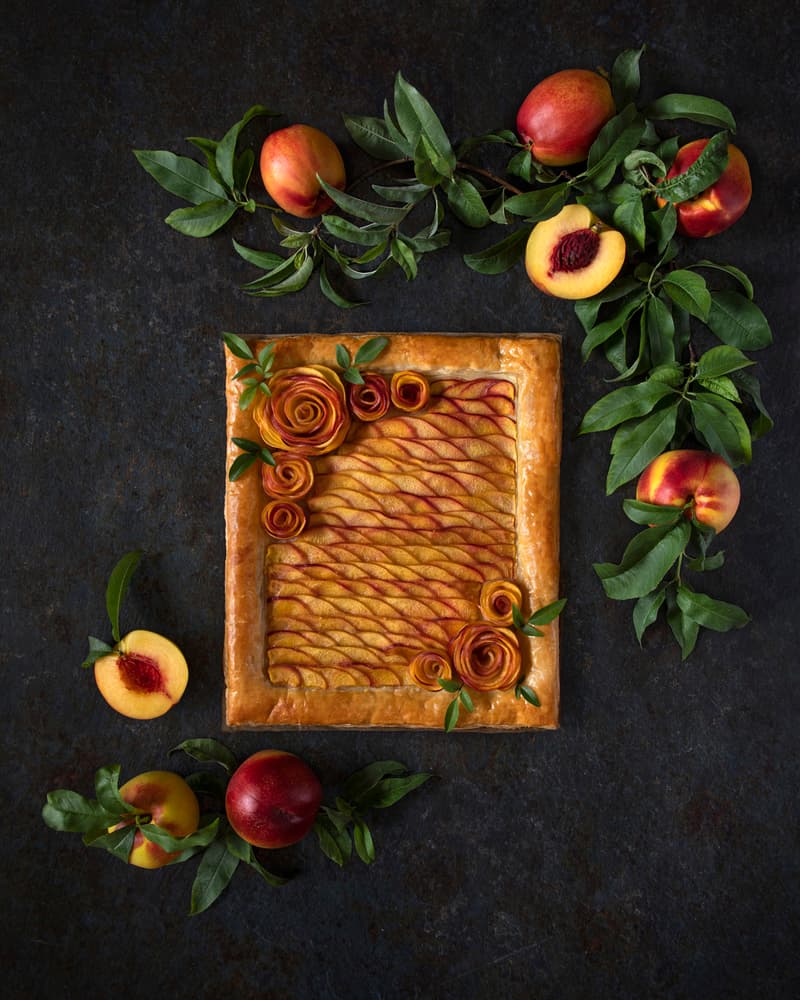 Rustic Peach Tart by Diana Popescu — canvas wall art