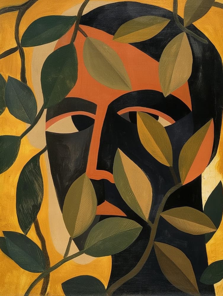 Abstract Foliage Portrait by SHANDU — canvas wall art