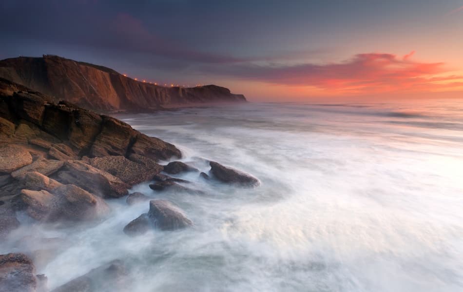Twilight Coastal Cliffs by Jorge Feteira — canvas wall art
