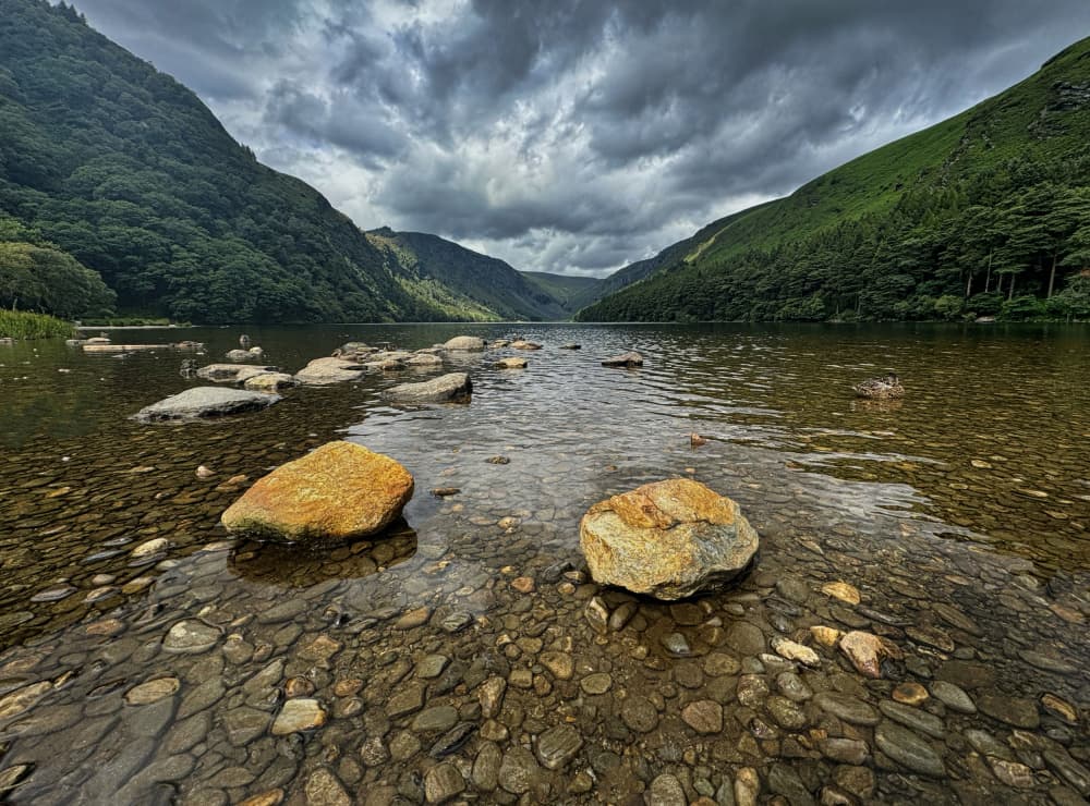Dramatic Mountain Lake by Ronald Scott Johnson — canvas wall art
