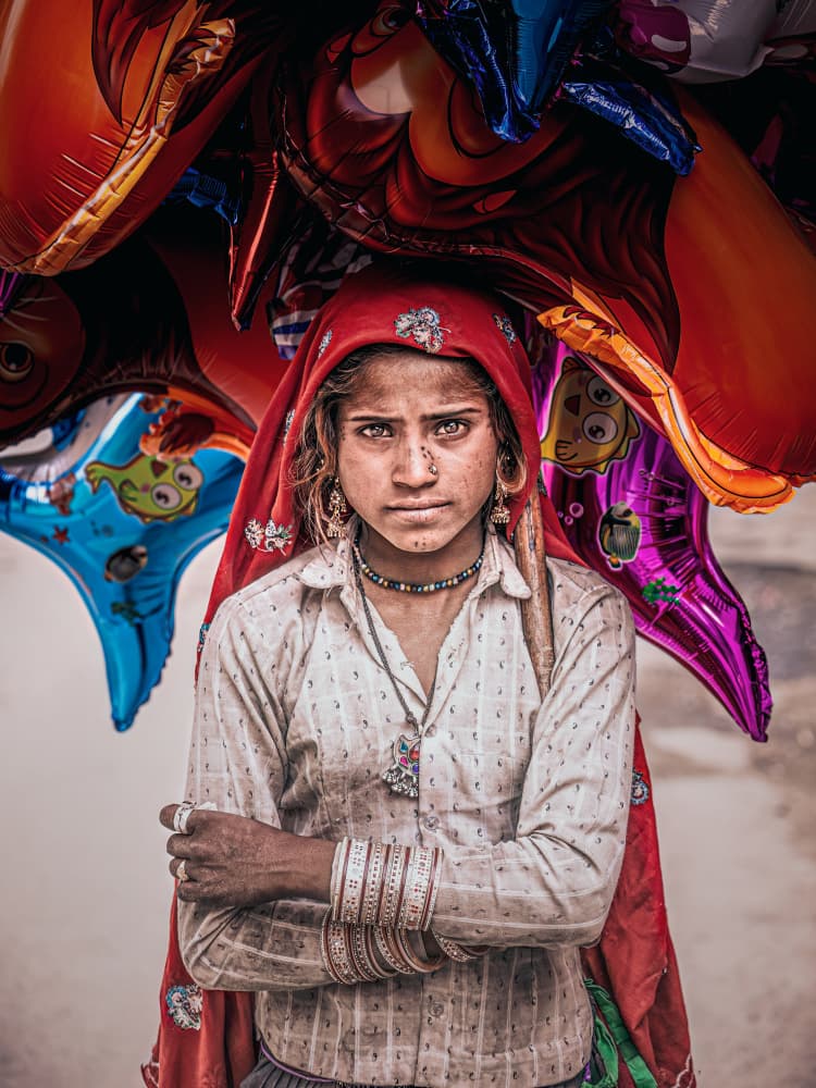 Earnest Balloon Seller by Marco Tagliarino — canvas wall art