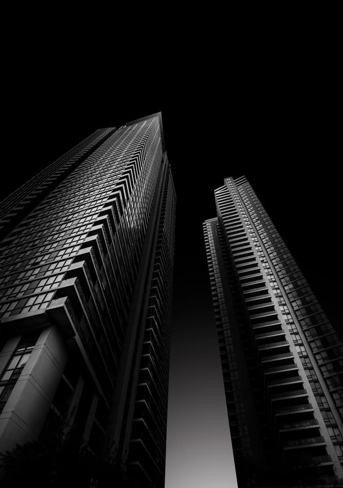 Towering Urban Contrast by Oussama Mazouz — canvas wall art
