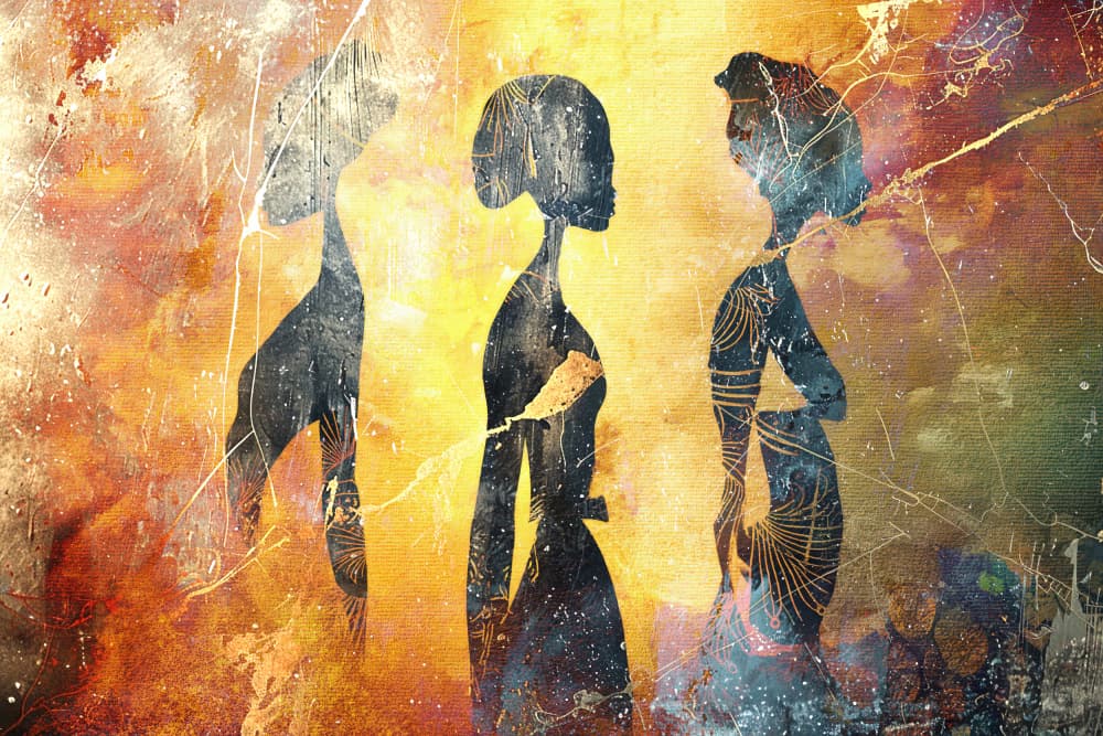 Golden Tribal Women by Rafal Kulik — canvas wall art