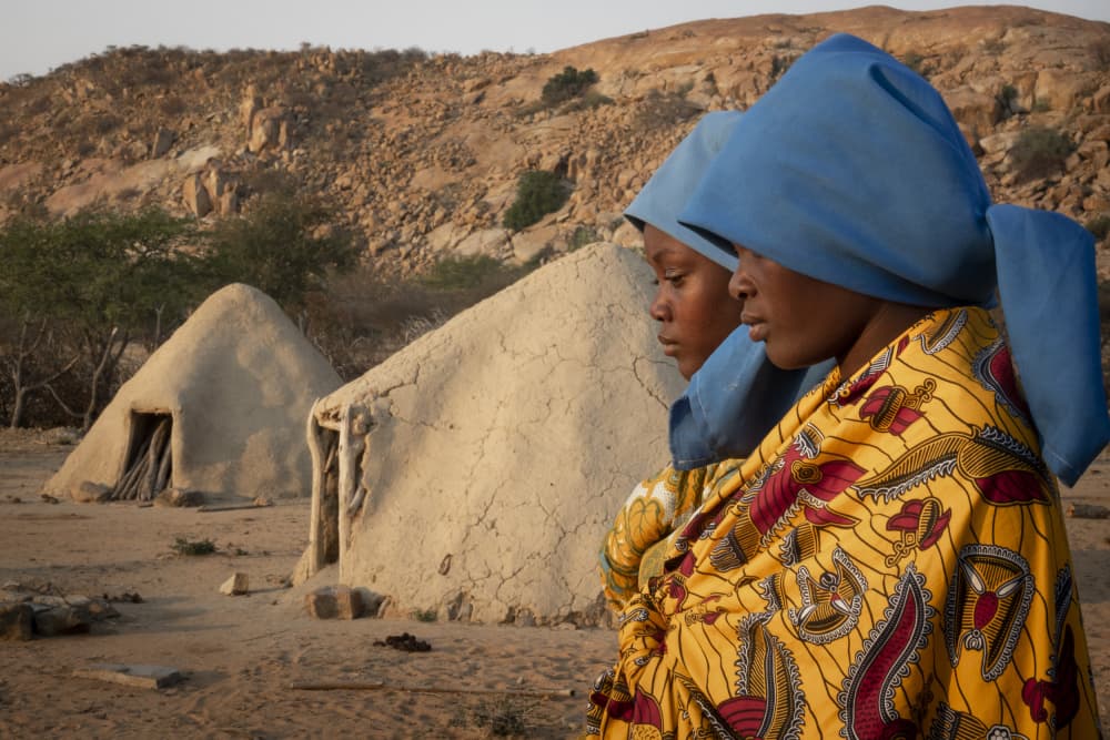 Two African Village Women by Elena Molina — canvas wall art
