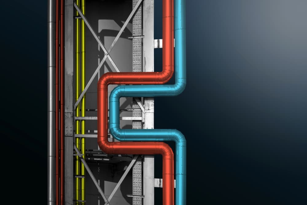 Geometric Industrial Pipes by Andrea Comari — canvas wall art