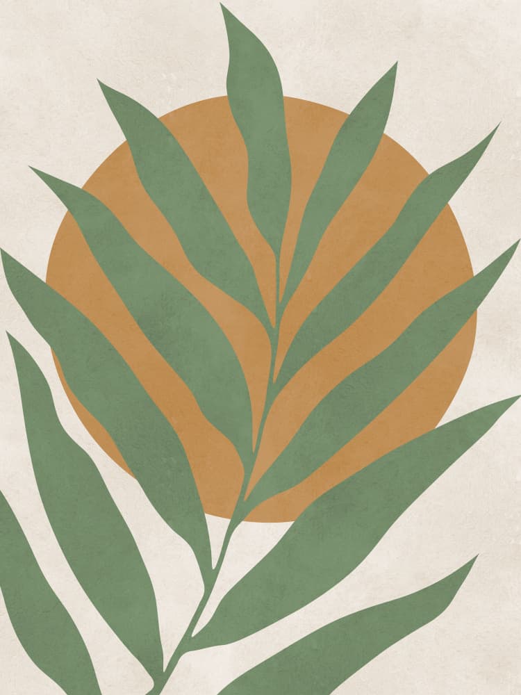Green Palm Sun by Vitor Costa — canvas wall art