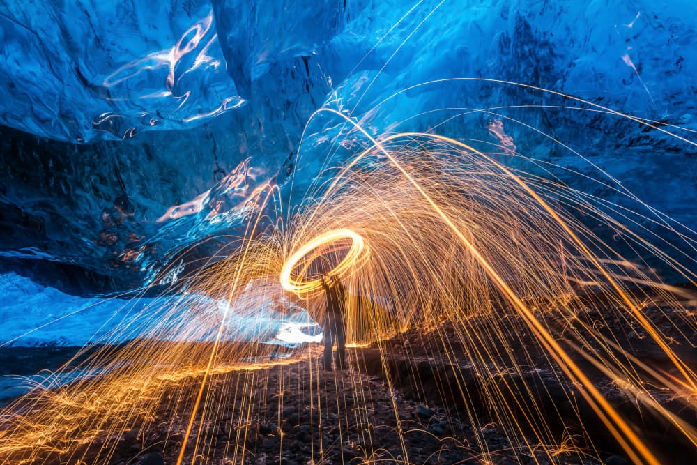 Frozen Cave Sparks by Hervé Loire — canvas wall art