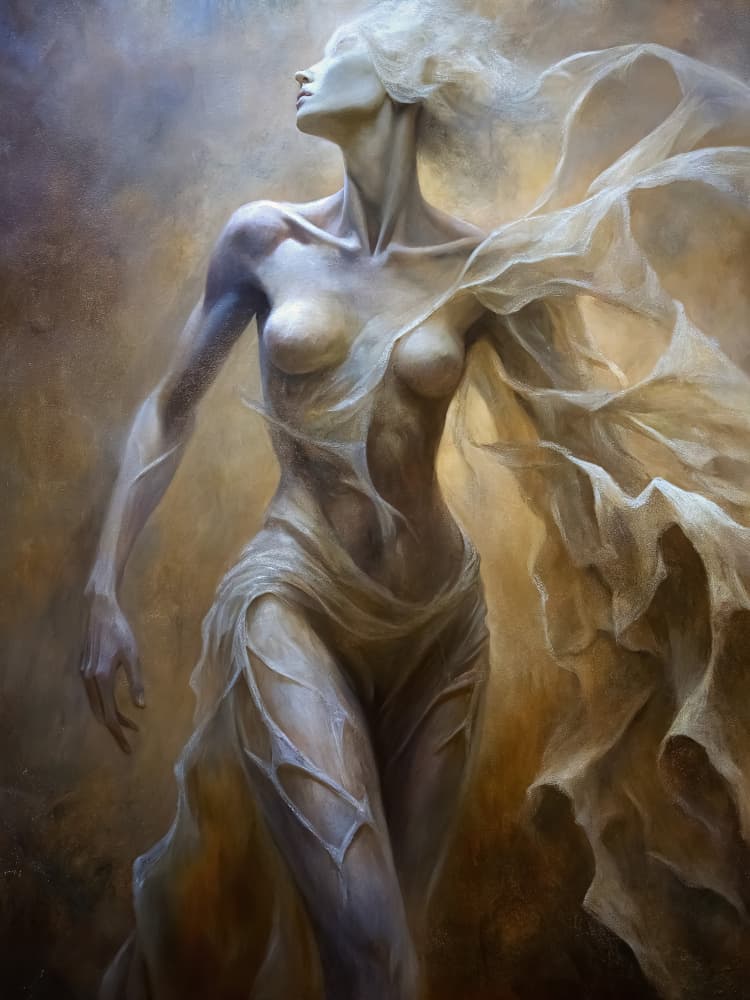 Ethereal Flowing Grace by Miguel Bruzual — canvas wall art