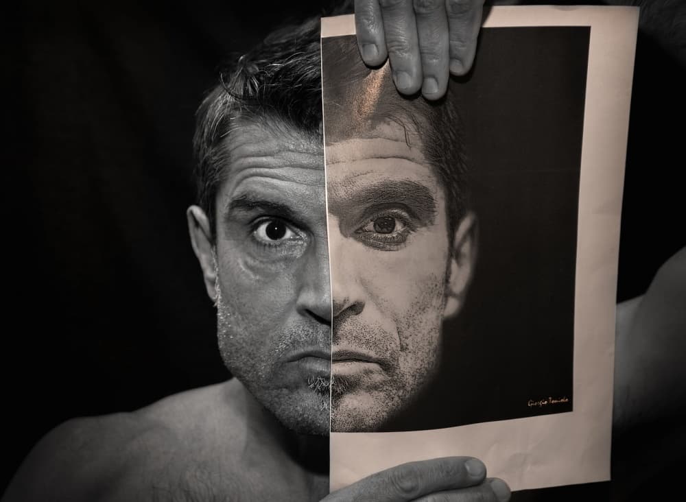 Intense Split Face by Giorgio Toniolo — canvas wall art