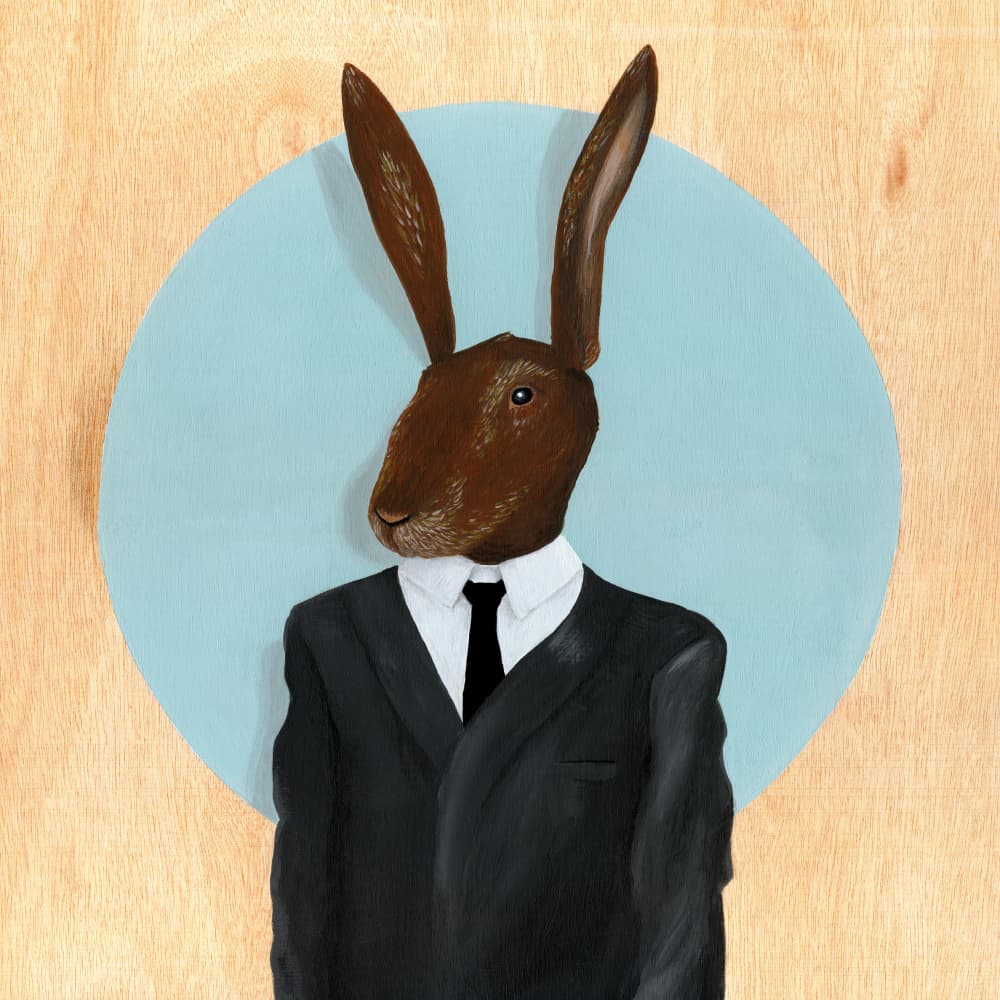 Dapper Rabbit Portrait by Famous When Dead — canvas wall art
