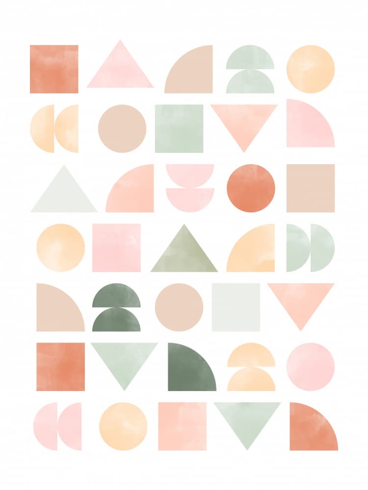 Modern Pastel Geometry by Elena Ristova — canvas wall art