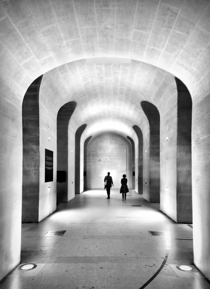 Arched Hallway Figures by Raffi Bashlian — canvas wall art