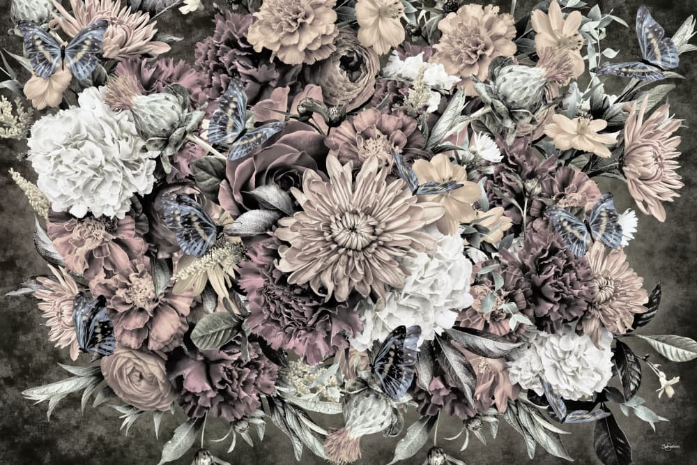 Moody Floral Bouquet by Sue Skellern — canvas wall art