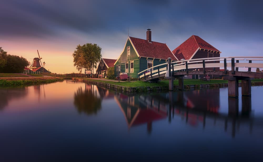 Tranquil Dutch Village Sunset by Jesús M. García — canvas wall art
