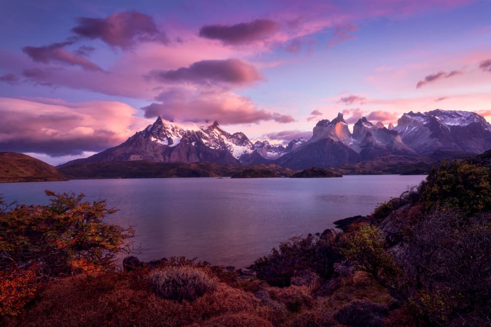 Patagonia Twilight Peaks by Ricardo Gayan — canvas wall art