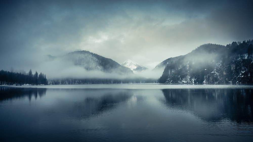 Misty Winter Lake by Ulrike Eisenmann — canvas wall art