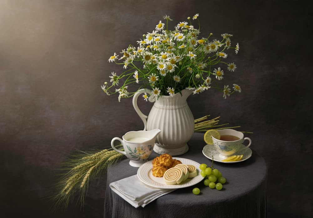 Daisies Tea and Pastries by Binbin L. — canvas wall art