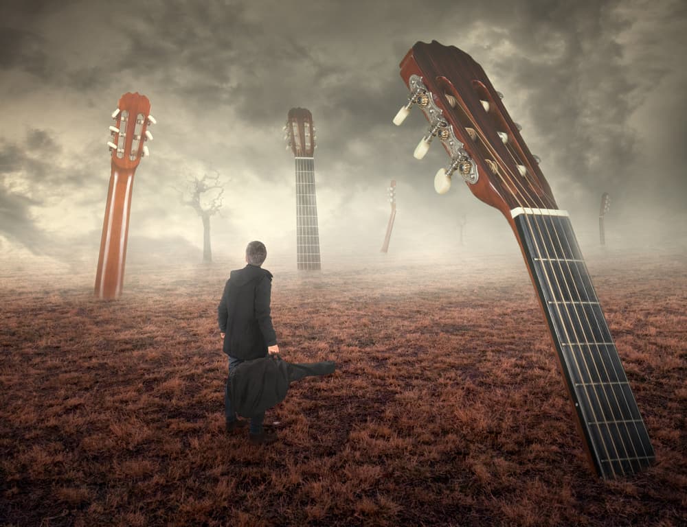 Mysterious Guitar Field by Nermin Smajić — canvas wall art