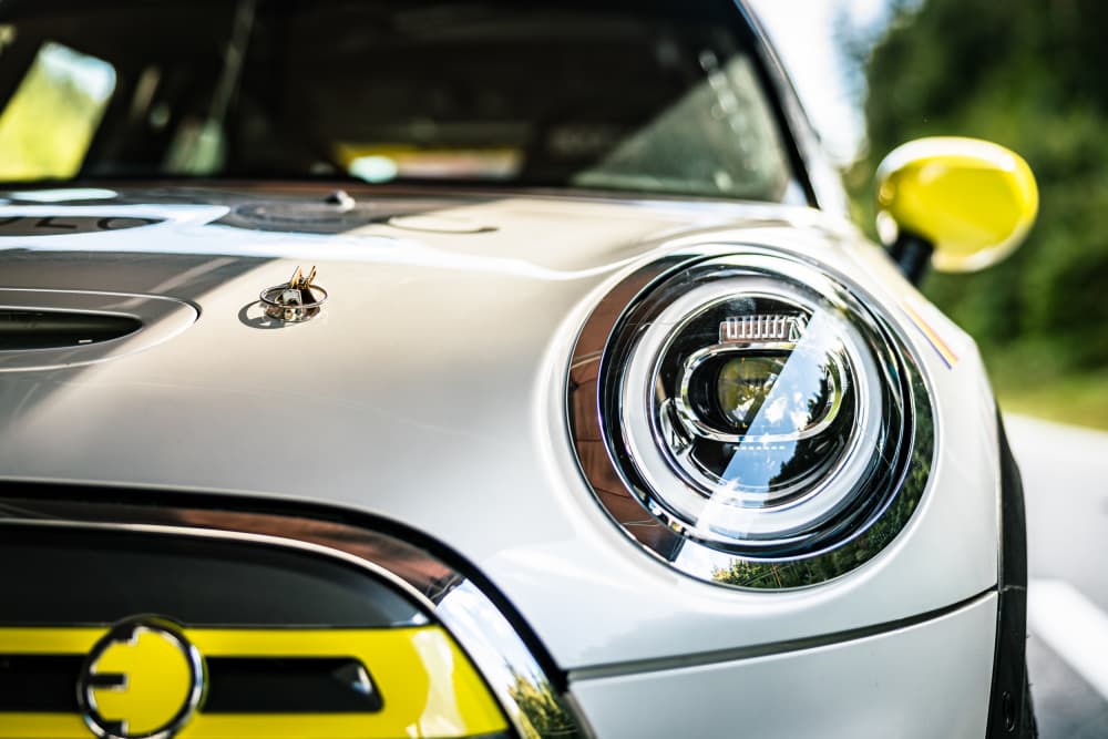 Sleek Electric Car Front by ATTILA SZABO — canvas wall art