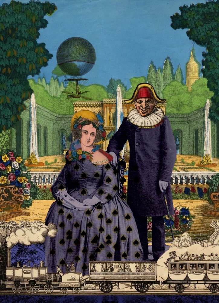 Whimsical Garden Couple by Pascal Bouchet-Spiegel — canvas wall art