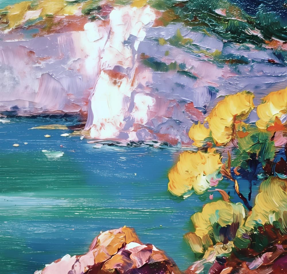 Vibrant Coastal Cliffs by Avanesova Elena — canvas wall art