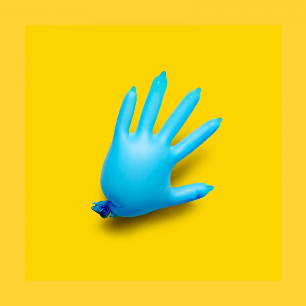 Inflated Blue Hand by Artem Pozdniakov — canvas wall art