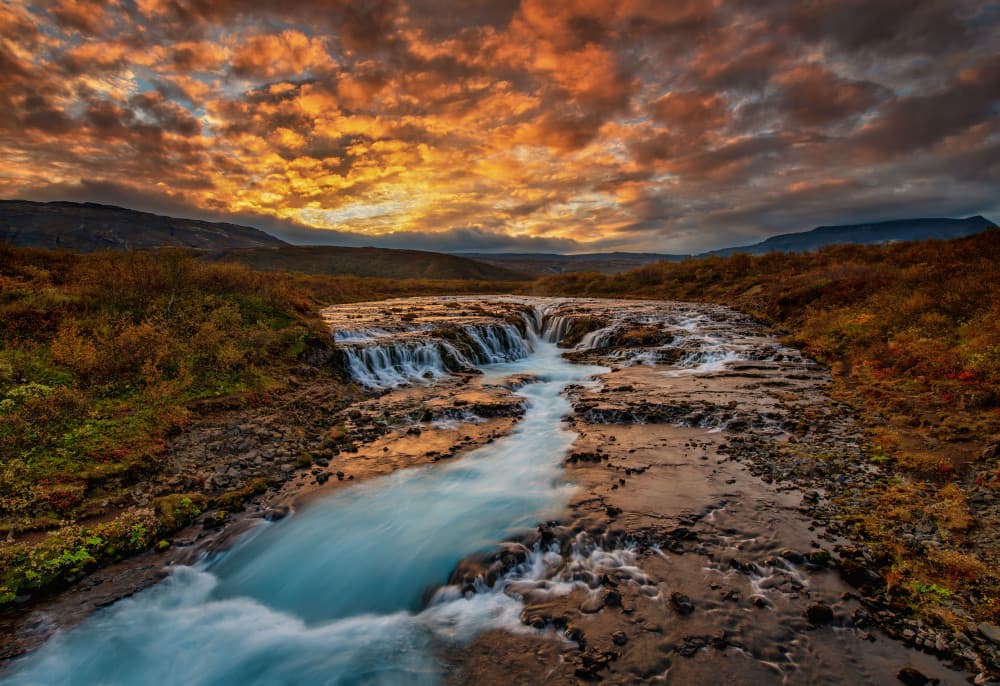 Autumn River Sunset by Luigi Ruoppolo — canvas wall art