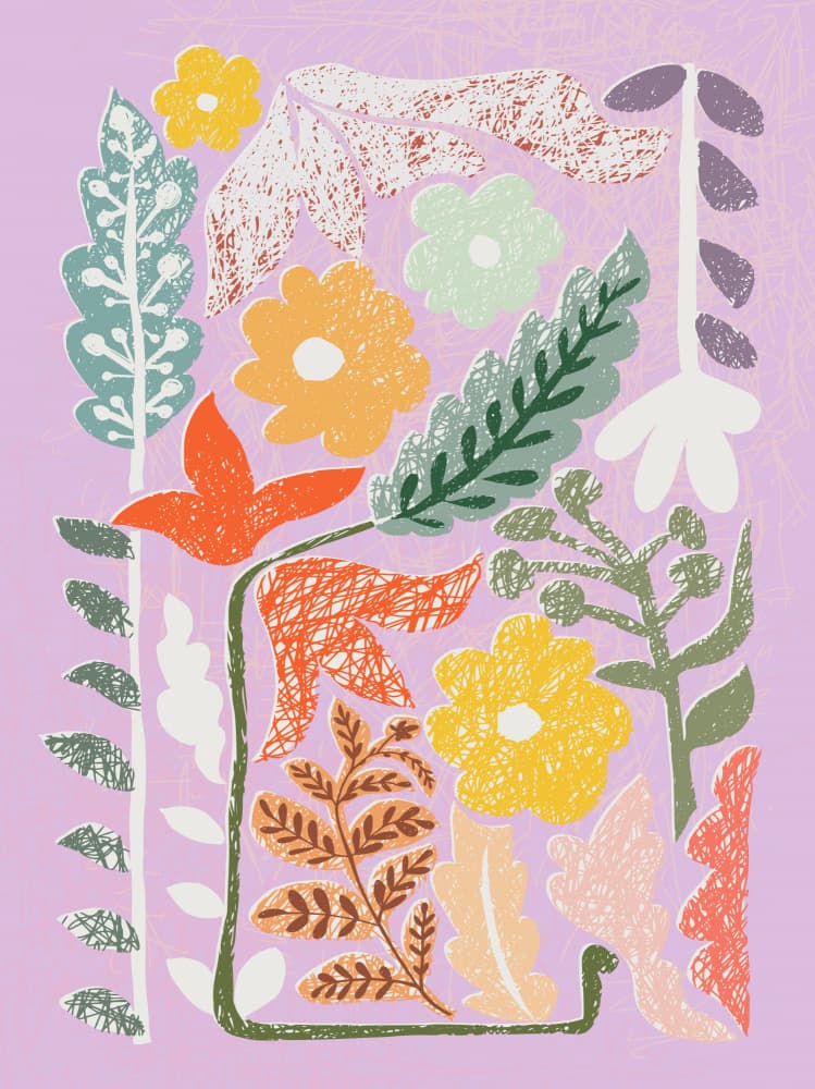 Colorful Botanical Garden by Annick — canvas wall art