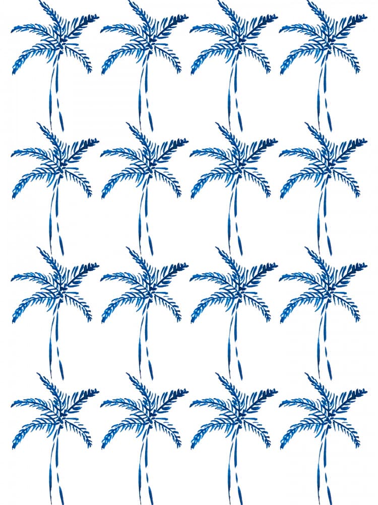 Indigo Tropical Palms by Elizabeth C — canvas wall art