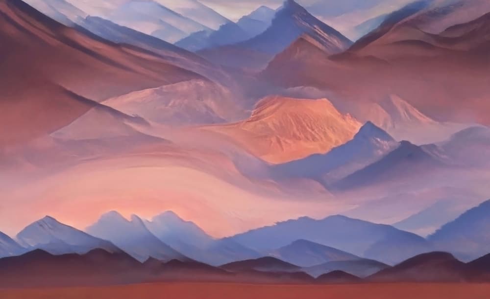 Pastel Mountain Layers by Robin Wechsler — canvas wall art