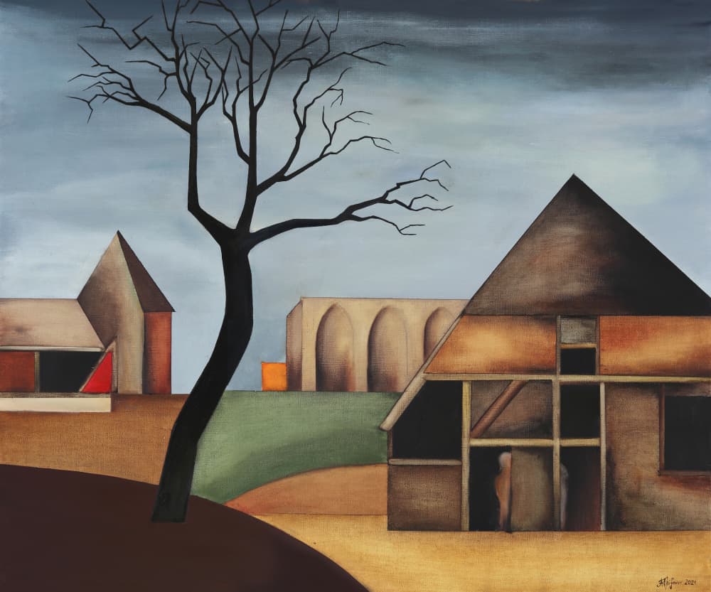 Geometric Rural Landscape by Alexander Trifonov — canvas wall art