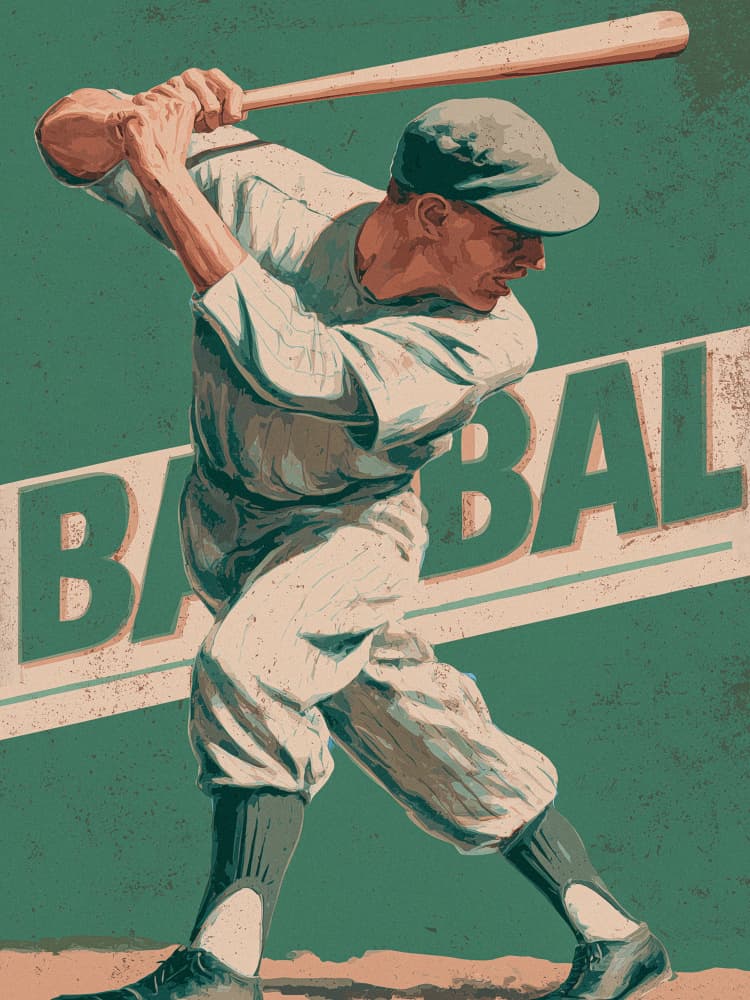 Classic Baseball Batter by Pictufy Studio IV — canvas wall art