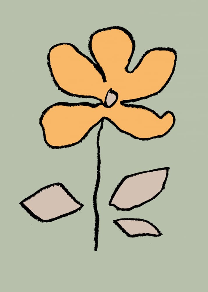 Simple Orange Flower by Pictufy Studio — canvas wall art